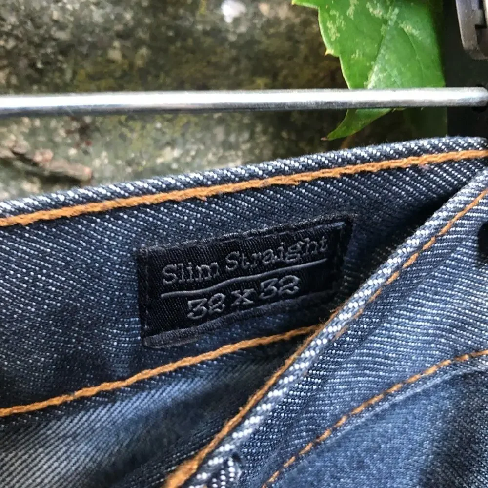 Paper Denim Cloth Jeans Mens Slim Straight Distressed Medium Blue 32 x32